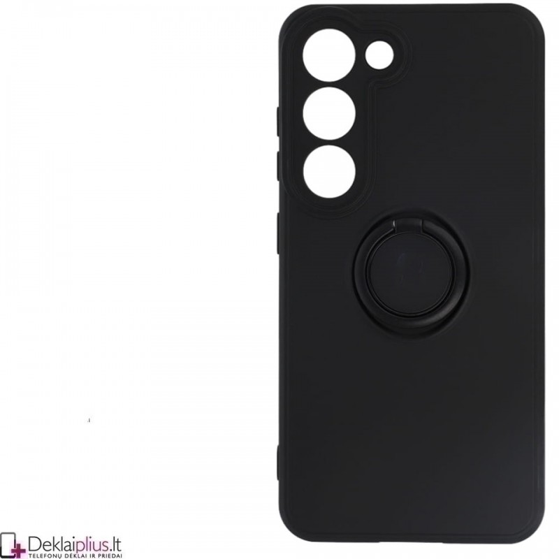Švelnaus silikono dėklas su žiedu - juodas (Samsung S23) Švelnaus silikono dėklas su žiedu - juodas (Samsung S23)